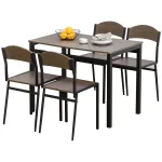 Oigger Set da Pranzo da 5 Pezzi con 1 Tavolo Rettangolare 100x63x76.5 cm e 4 Sedie 45x40x82 cm