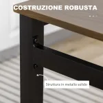 Set da Pranzo da 5 Pezzi con 1 Tavolo Rettangolare 100x63x76.5 cm e 4 Sedie 45x40x82 cm