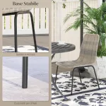 Set 2 Sedie da Giardino e Interno Stile Boho con Schienale Basso e Rivestimento in Rattan PE