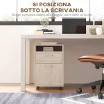 Cassettiera da Ufficio Portadocumenti con Ripiano Aperto e 2 Cassetti