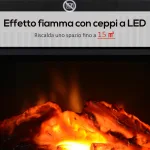 Caminetto con Potenza Regolabile 600/1200W