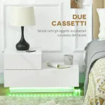 Comodino Moderno con 16 Luci LED RGB