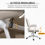 Sedia da Ufficio Ergonomica con Altezza Regolabile e Funzione Dondolo