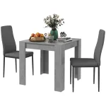 Oigger Set da Pranzo 3 Pezzi con Tavolo da Cucina 80x80x76 cm e 2 Sedie Moderne 41x50x97 cm