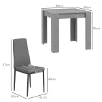 Set da Pranzo 3 Pezzi con Tavolo da Cucina 80x80x76 cm e 2 Sedie Moderne 41x50x97 cm