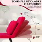 Poltrona Letto 3 in 1 con Schienale Reclinabile e Cuscino