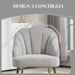 Poltroncina da Camera e Salotto a Conchiglia Stile Art Deco