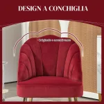 Poltroncina da Camera e Salotto a Conchiglia Stile Art Deco