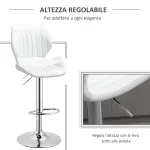 Set 2 Sgabelli da Bar Ergonomici ad Altezza Regolabile con Poggiapiedi