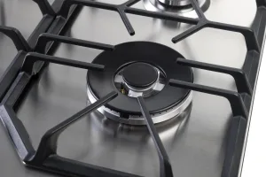 PremierTech PC906 Piano Cottura a Gas a 6 fuochi da 90 cm doppio Wok in Acciaio Inox