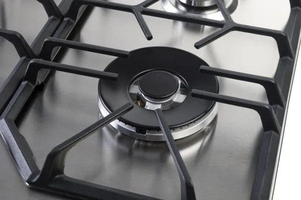 PremierTech PC906 Piano Cottura a Gas a 6 fuochi da 90 cm doppio Wok in Acciaio Inox