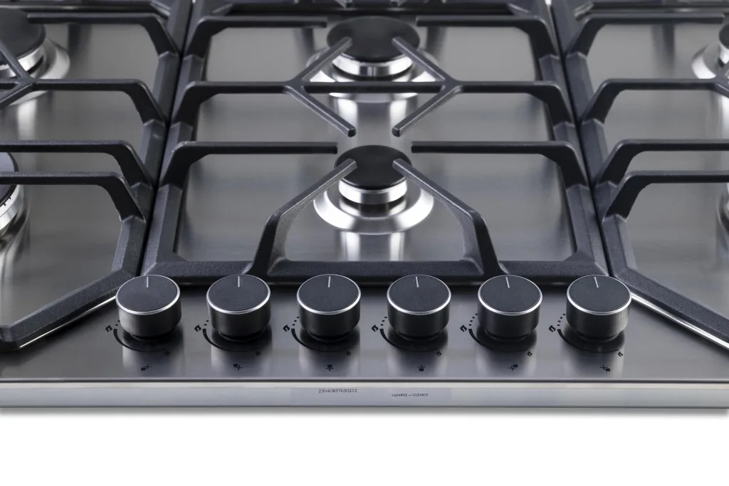 PremierTech PC906 Piano Cottura a Gas a 6 fuochi da 90 cm doppio Wok in Acciaio Inox