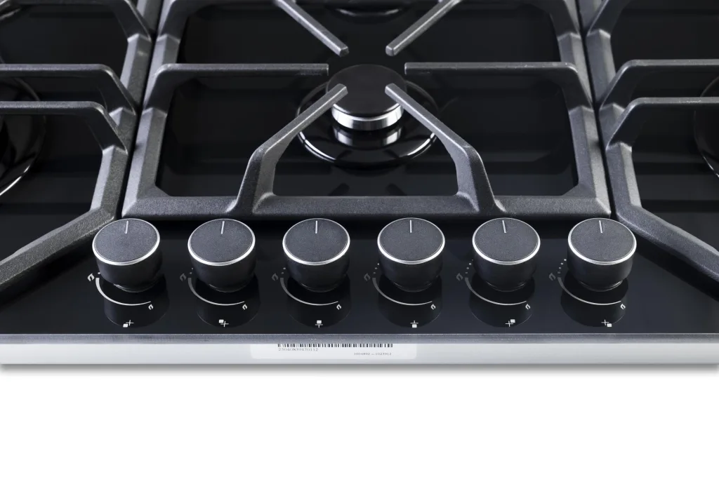 PremierTech PC906G Piano Cottura a Gas a 6 fuochi da 90cm doppio Wok in Vetro Nero