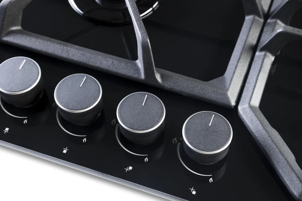 PremierTech PC906G Piano Cottura a Gas a 6 fuochi da 90cm doppio Wok in Vetro Nero