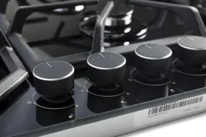 PremierTech PC906G Piano Cottura a Gas a 6 fuochi da 90cm doppio Wok in Vetro Nero