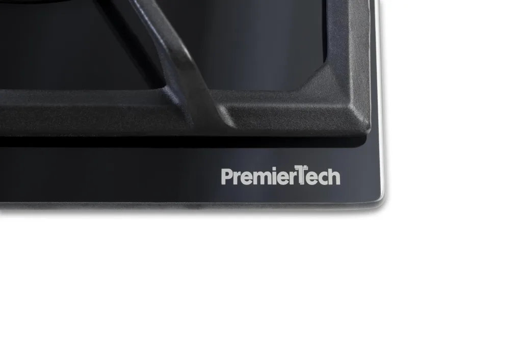 PremierTech PC906G Piano Cottura a Gas a 6 fuochi da 90cm doppio Wok in Vetro Nero