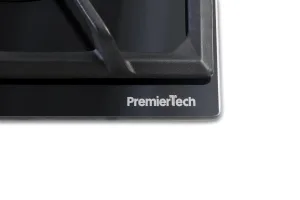 PremierTech PC906G Piano Cottura a Gas a 6 fuochi da 90cm doppio Wok in Vetro Nero