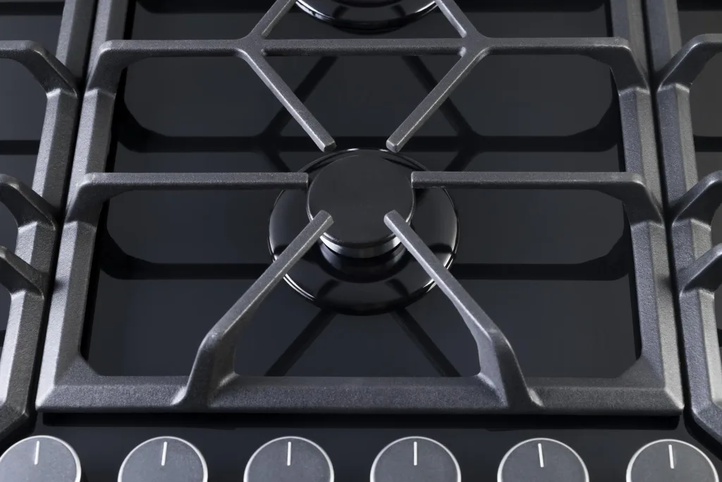 PremierTech PC906G Piano Cottura a Gas a 6 fuochi da 90cm doppio Wok in Vetro Nero
