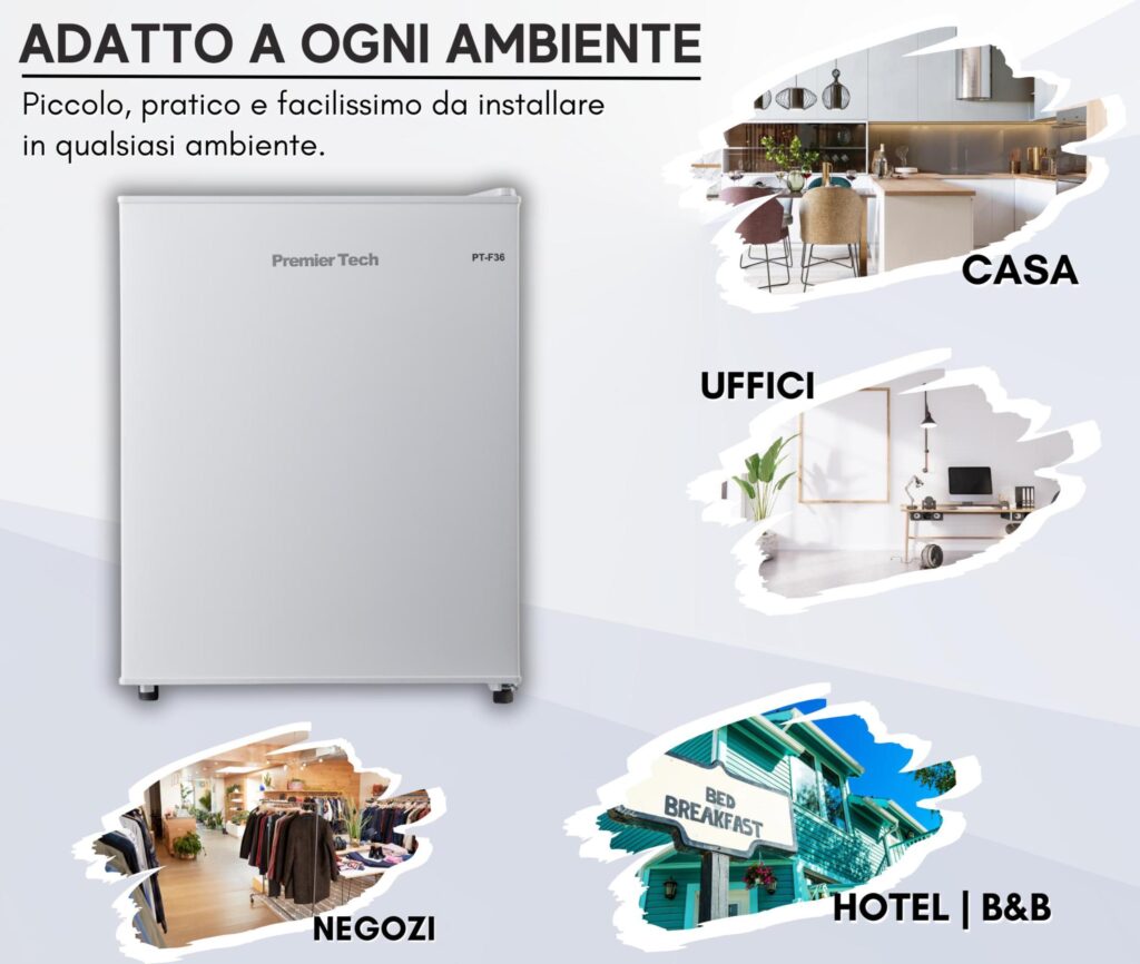 PremierTech Mini Frigo Bar 36 Litri Frigo Hotel Frigo Ufficio Classe E Bianco PT-F36
