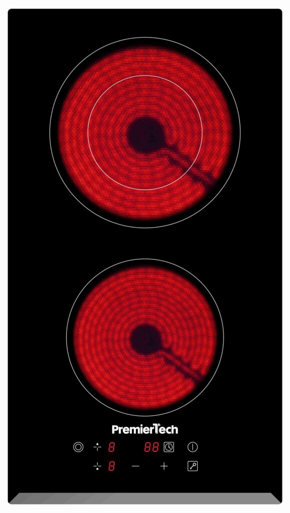 ** EXPO Piano Cottura Incasso 30cm Vetroceramica 2 Fuochi Display Led Touch Control Vetro Front smussato