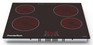 PT-PC4C PremierTech Piano Cottura 4 Fuochi Vetroceramica 60cm Elettrico da incasso Display Led Touch Control