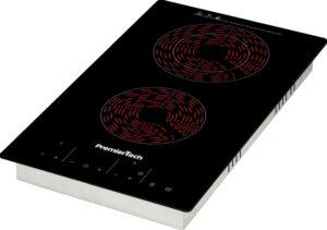 PT-PC2C PremierTech Piano Cottura Vetroceramica 30cm Elettrico 2 Fuochi Display Led Touch Control