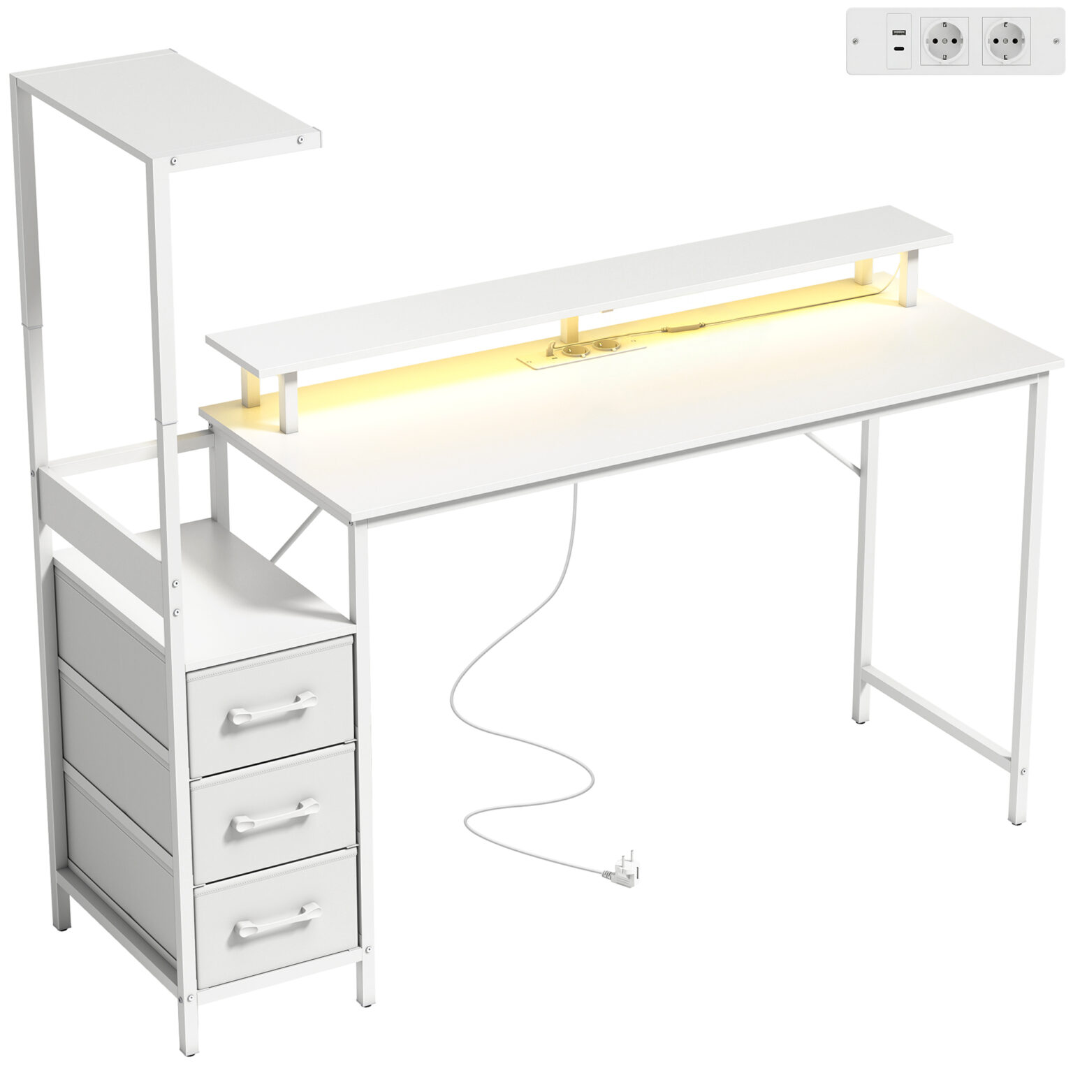 Scrivania Gaming 147 Cm, Tavolo Per Computer Con Supporto Cpu ...