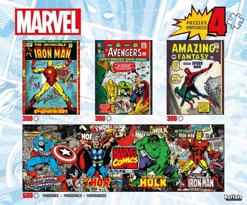 Buffalo Games Marvel Comics – Set di puzzle Marvel 4 in 1